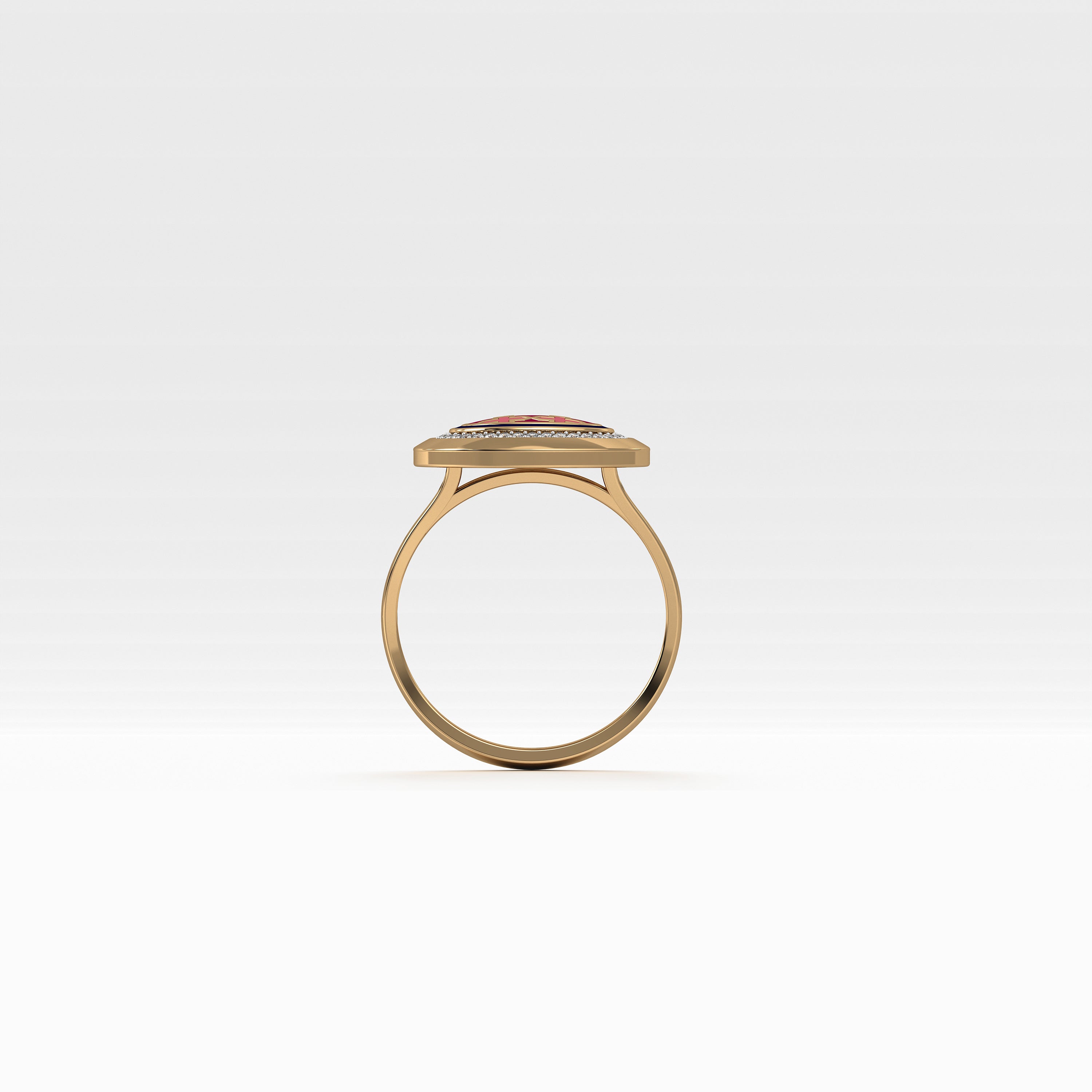 Aynur Horizontal Oval Signet Ring Small