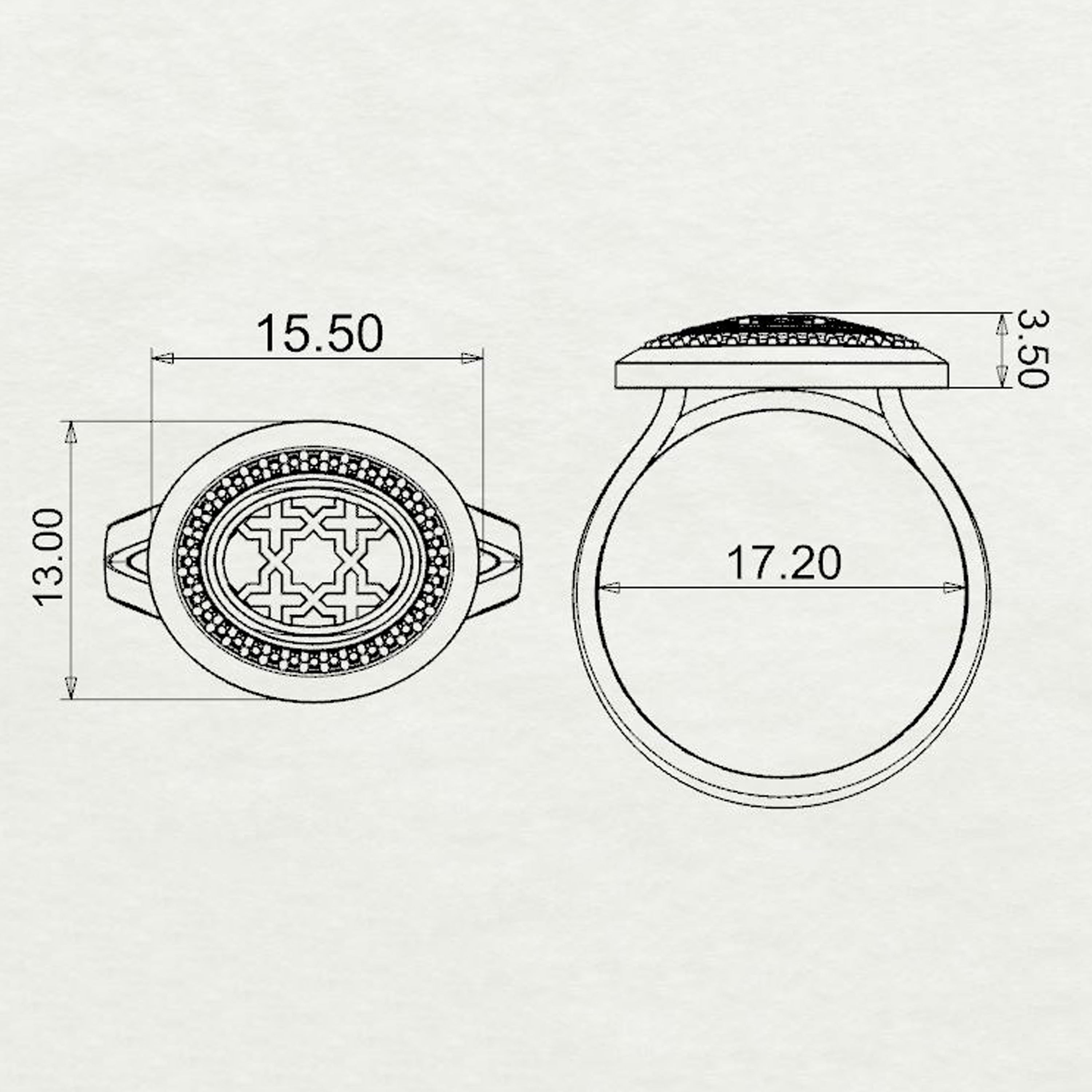 Aynur Horizontal Oval Signet Ring Small