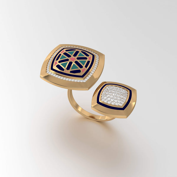 Omaira Cushion Double Ring Medium