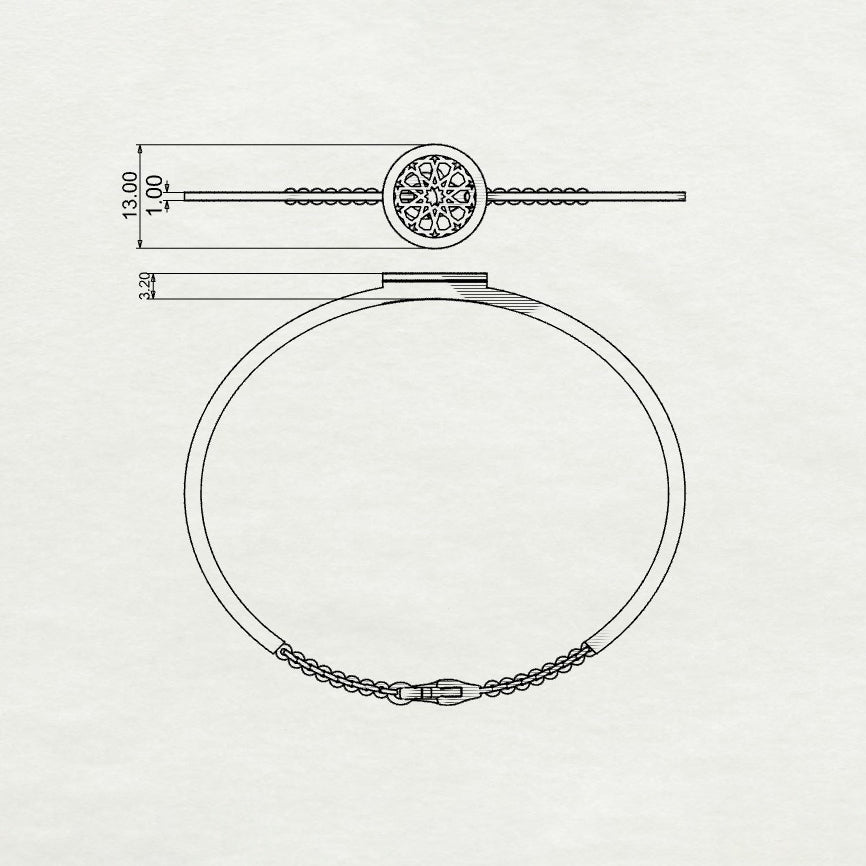 Abeer Round Filigree Coin Stiff Bracelets