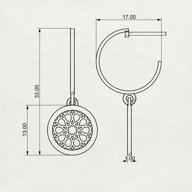 Abeer Round Filigree Coin Hoop Danglers