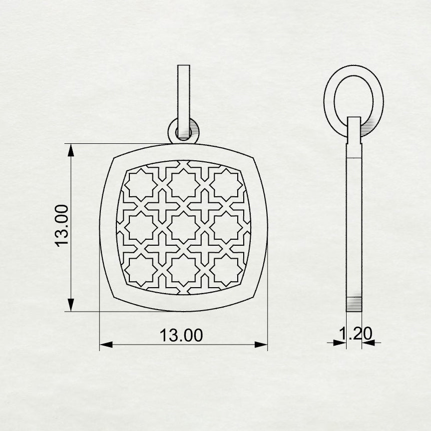 Abeer Cushion Filigree Coin Pendant