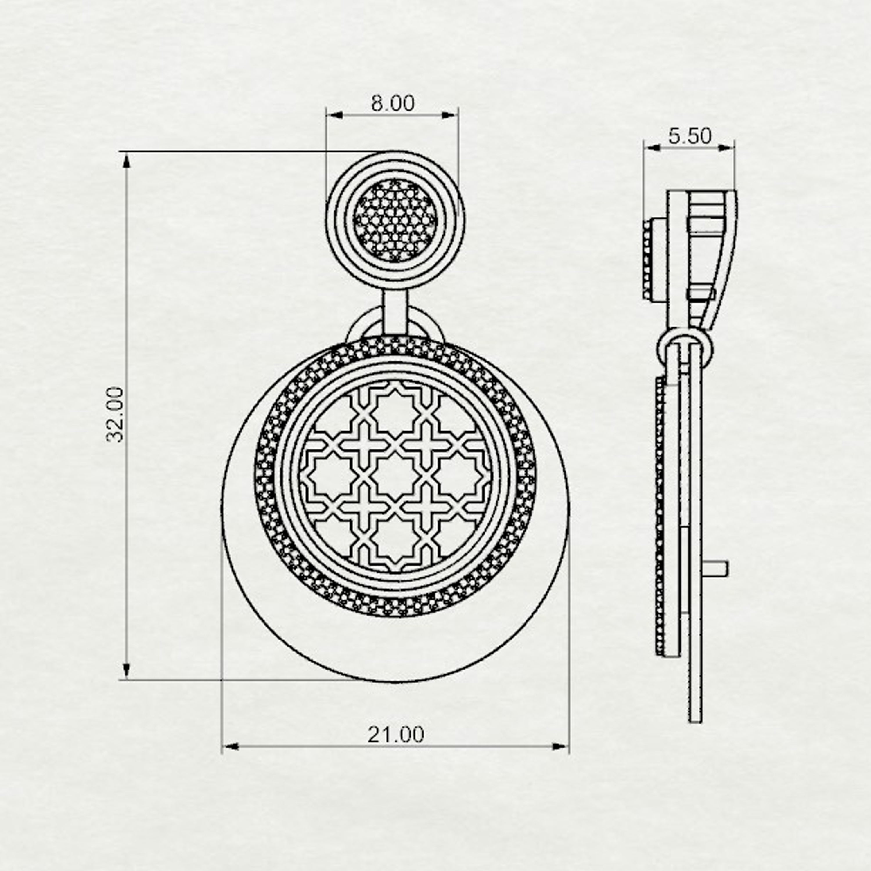 Gulsen Round Double Dangler Pendant Medium