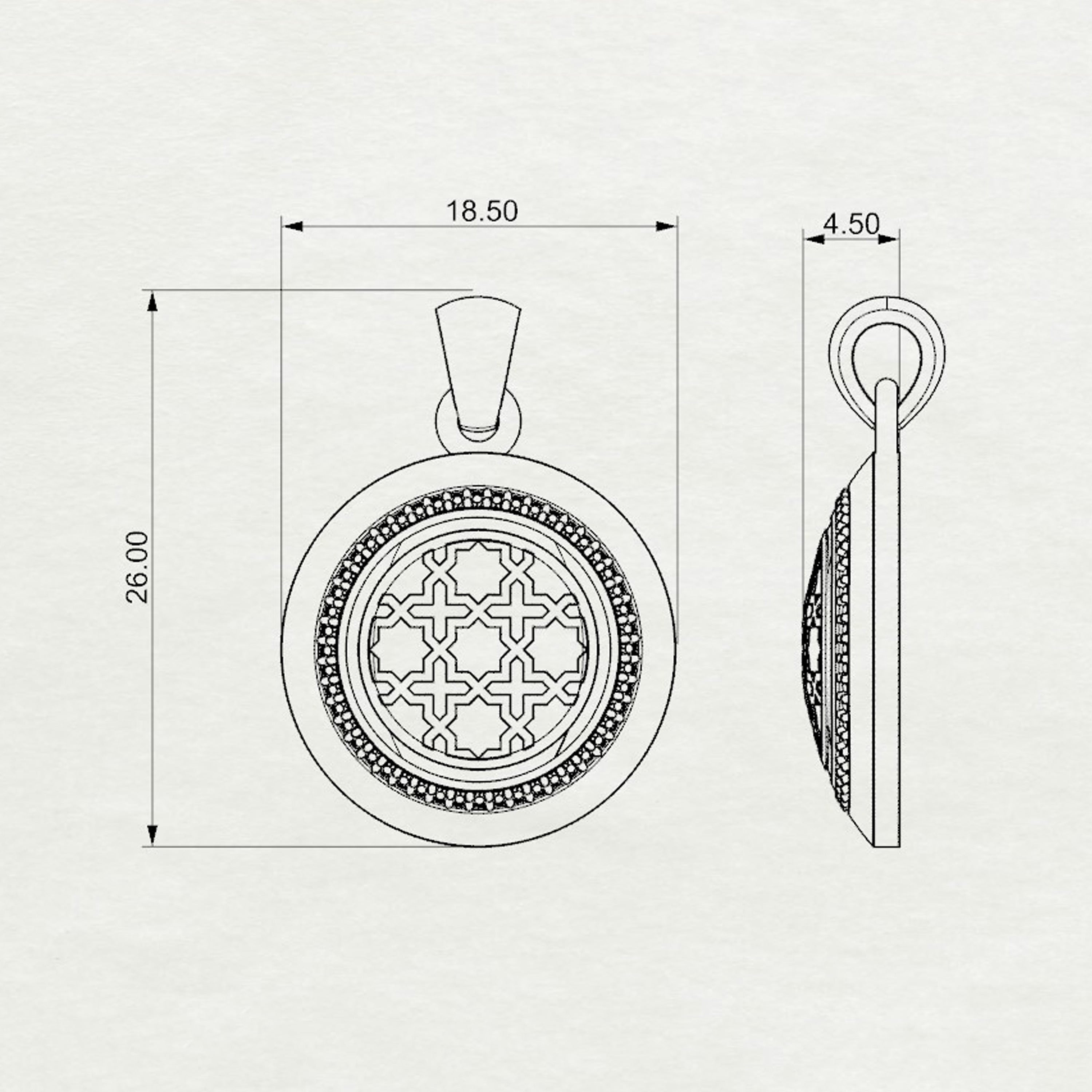 Aynur Round Pendant with Loop Medium