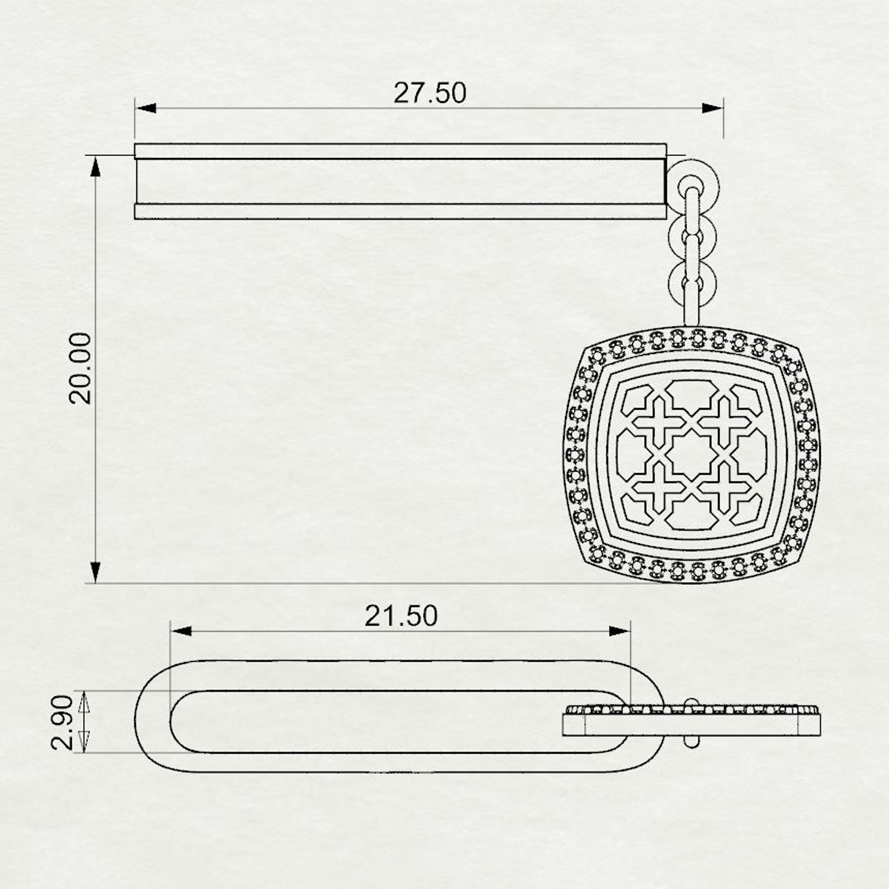 Aafreen Band With Diamond Cushion Charm