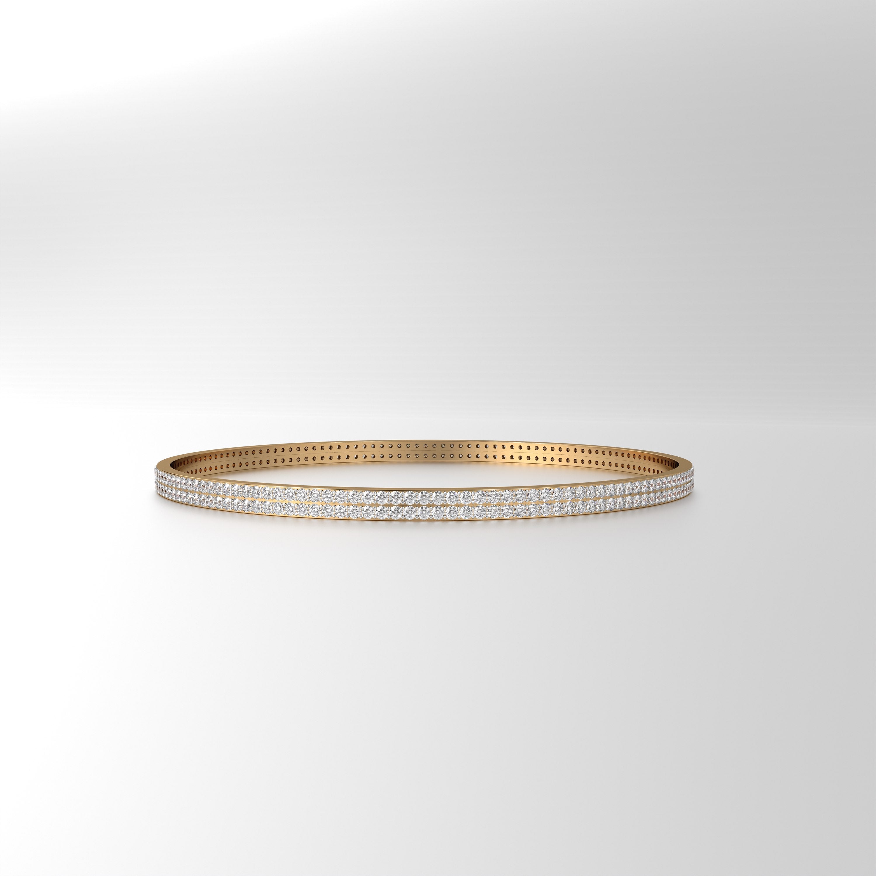 Nora Single Line Diamond Bangle - Medium