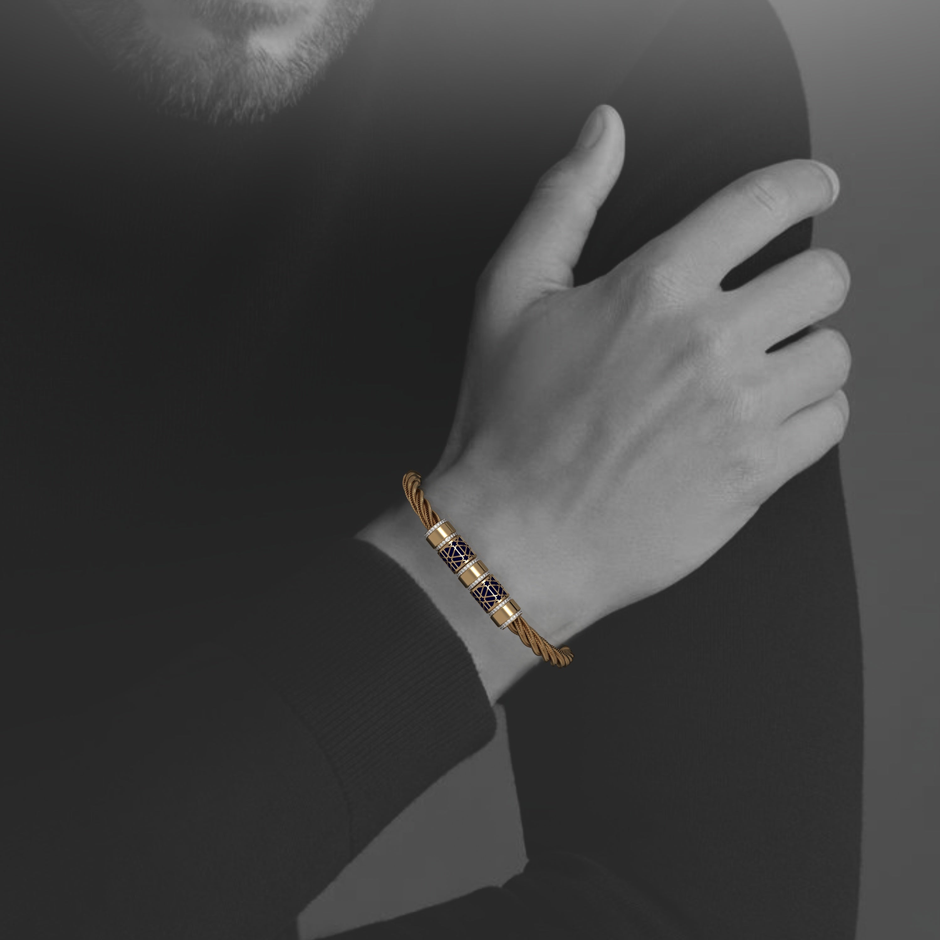 Azeem Double block bullet chain bracelet