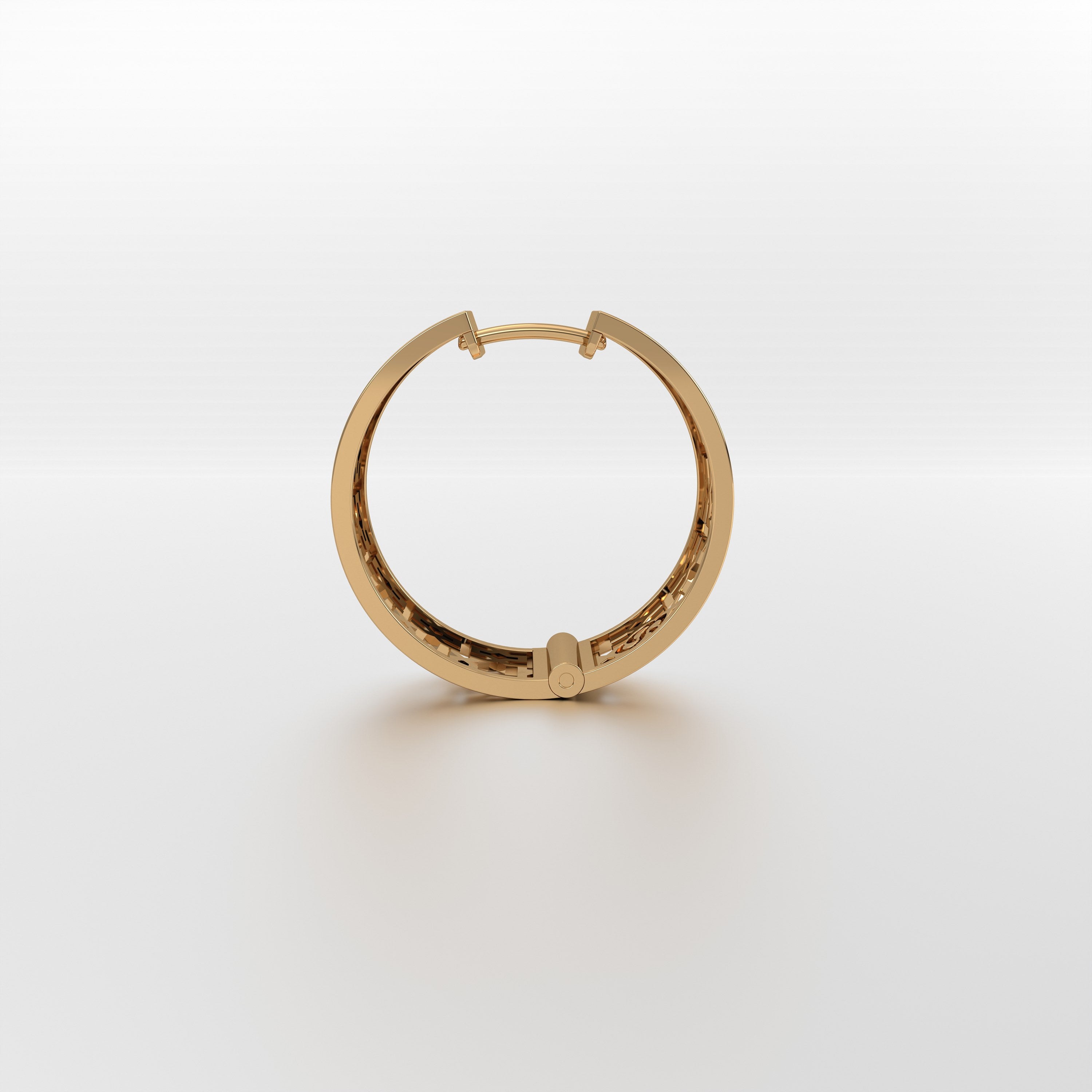 Emira Perforated Plain Gold Hoops - Large