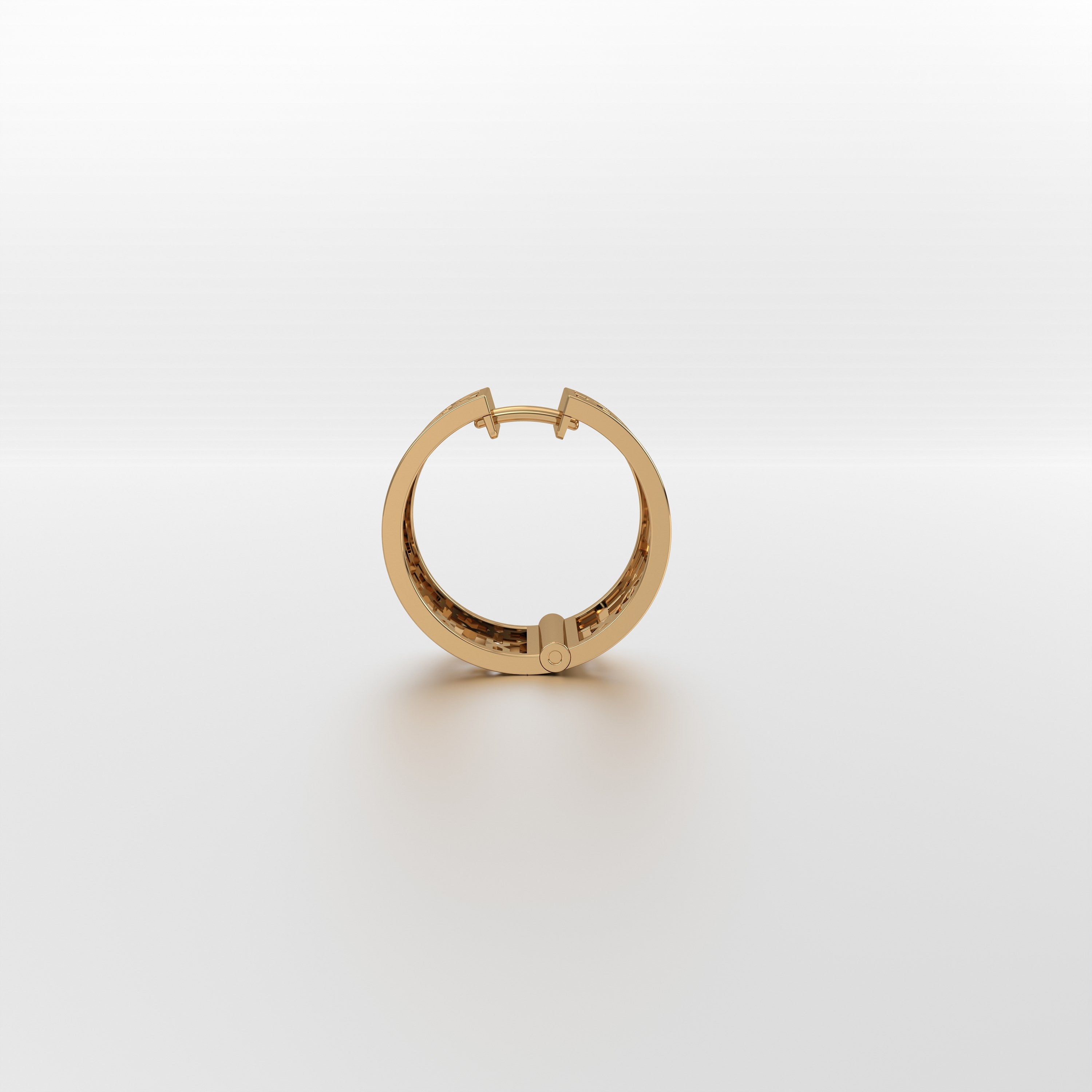 Emira Perforated Plain Gold Hoops - Small