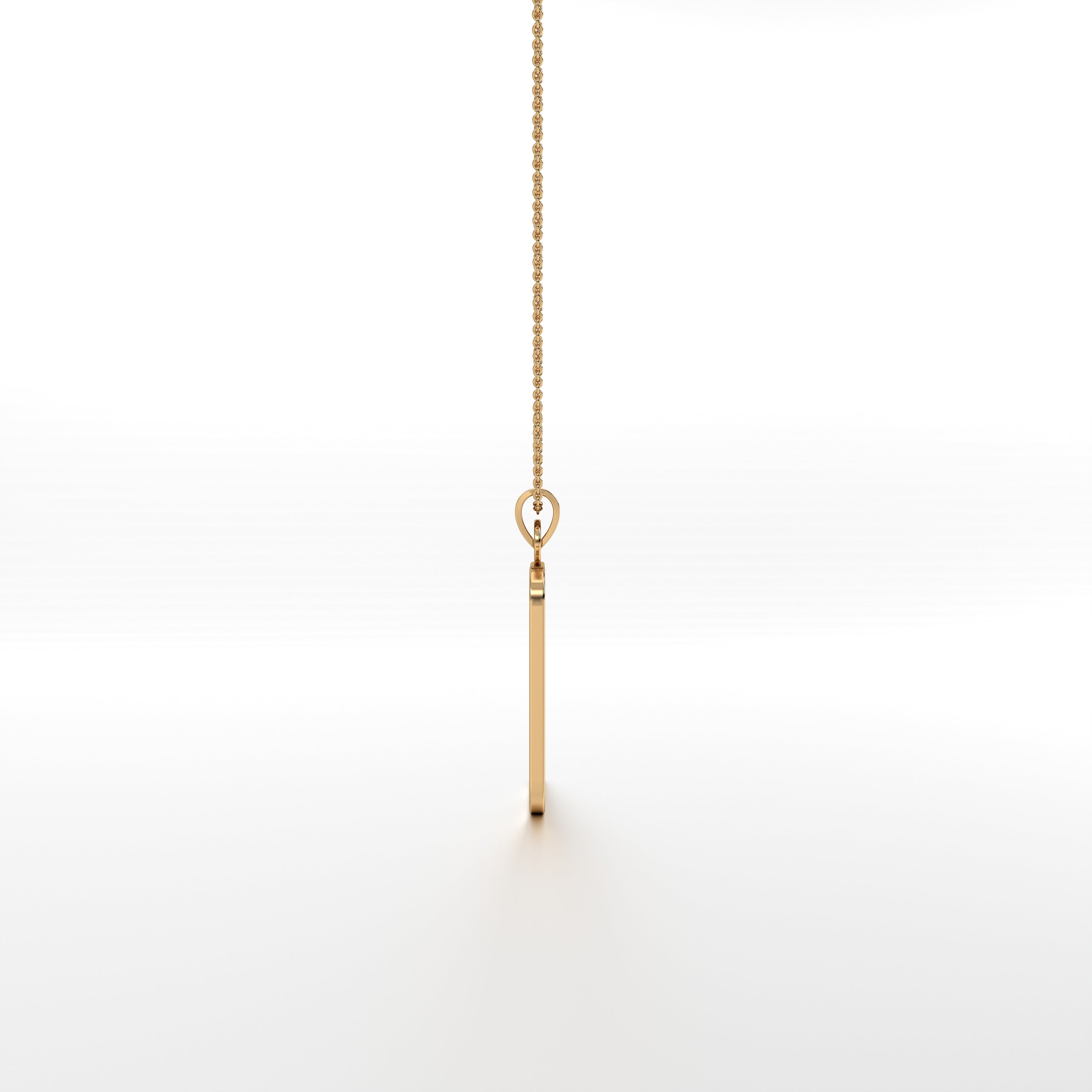 Padma Ganesha - Square Gold Pendant with Diamond Detailing