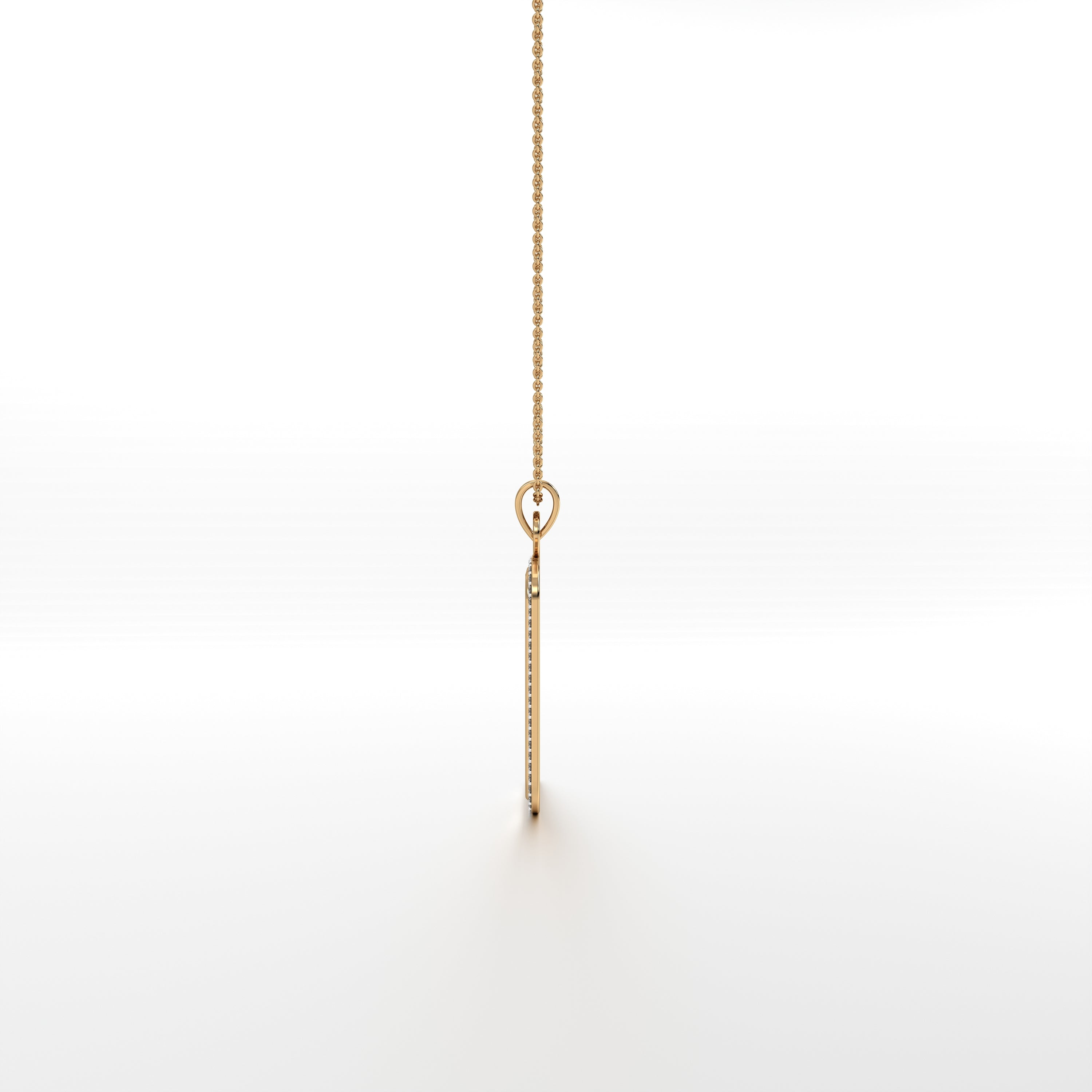 Padma Ganesha - Square Gold Pendant with Diamond Border