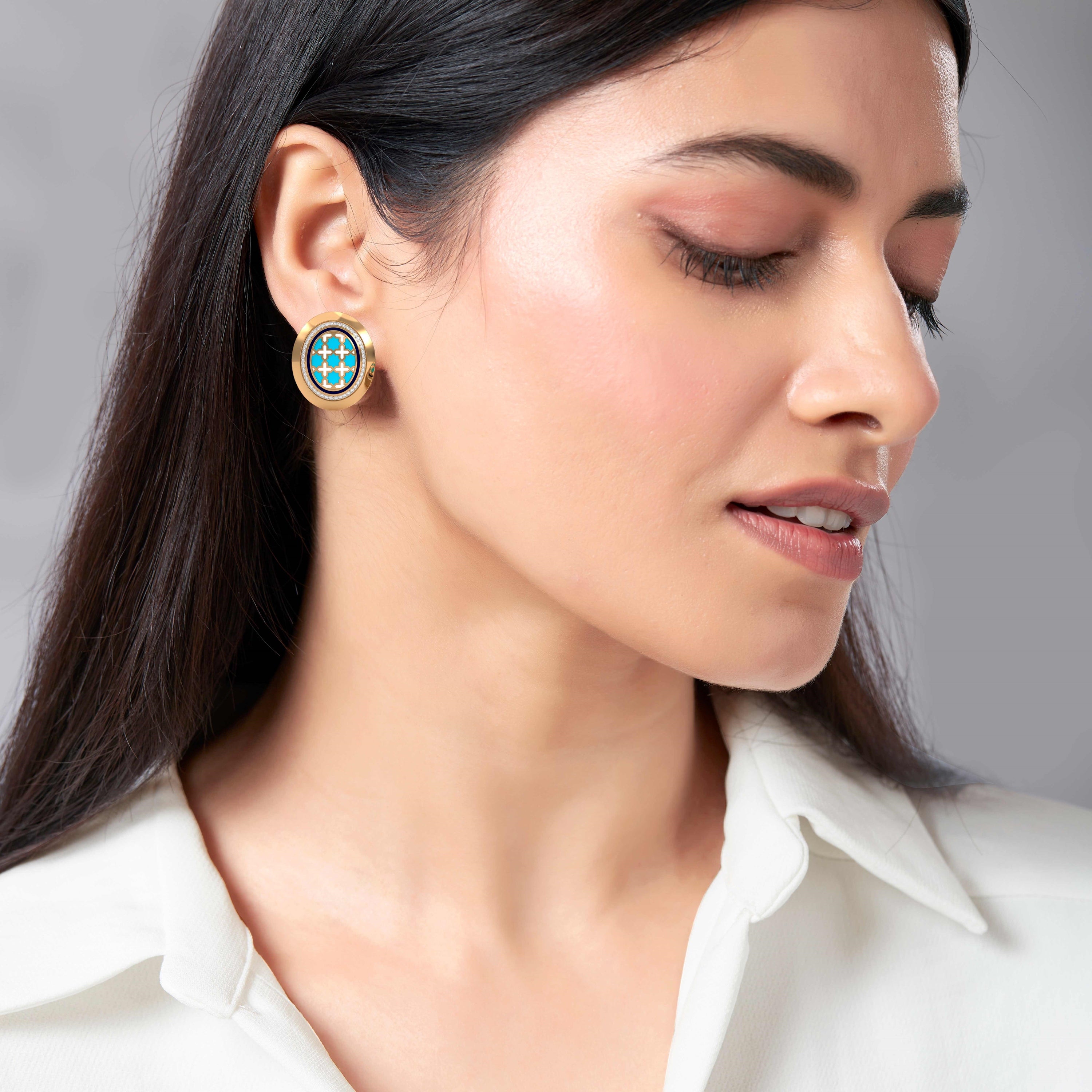 Aynur Oval Studs Large