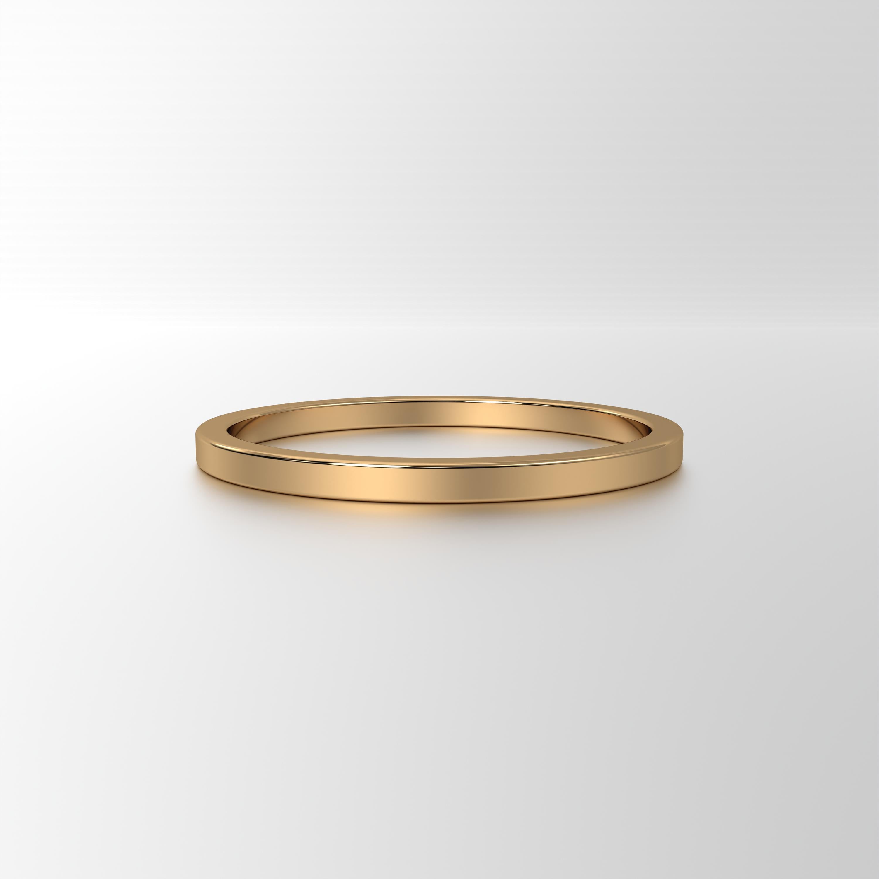 Single Line Plain Gold Ring Medium