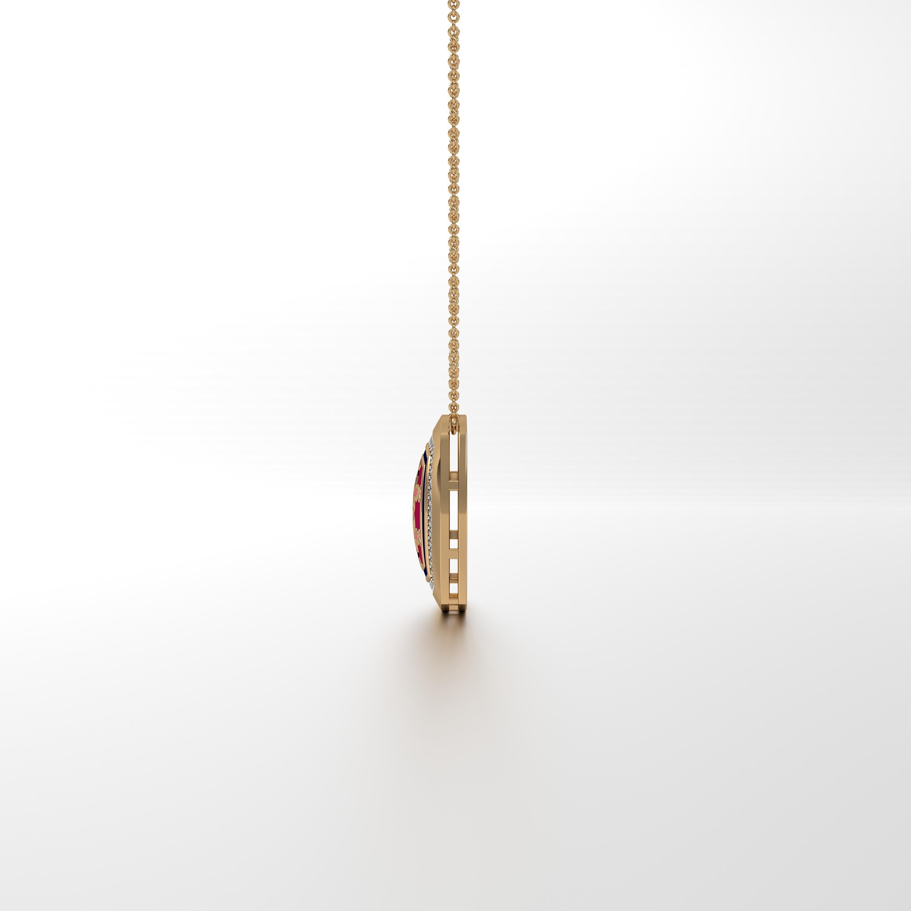Aynur Cushion Pendant with Attached Chain Medium