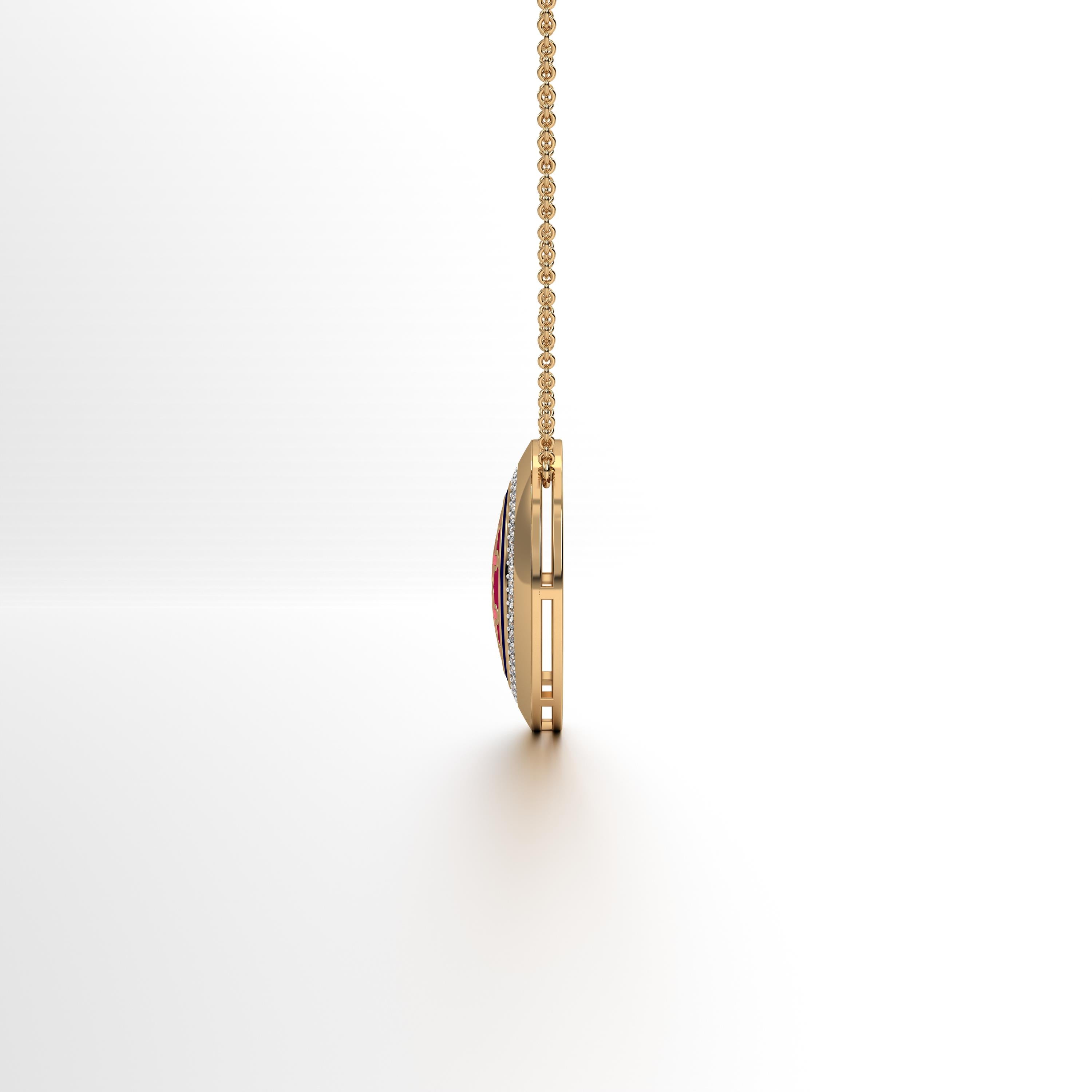 Aynur Oval Pendant with Attached Chain Large