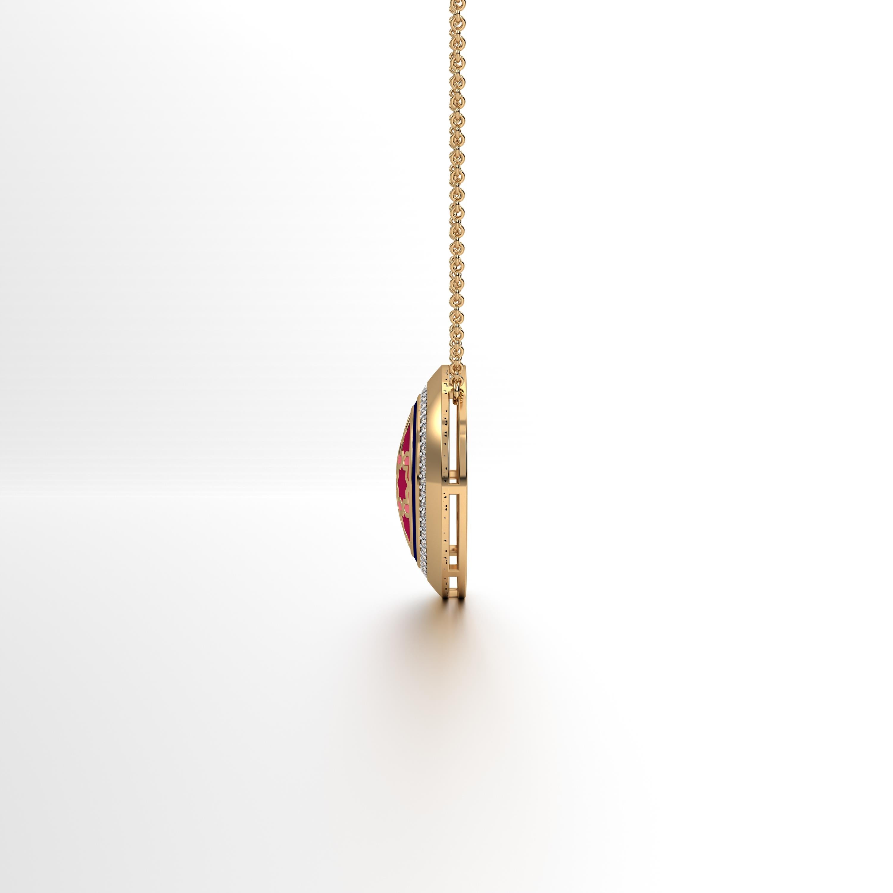 Aynur Round Pendant with Attached Chain Large