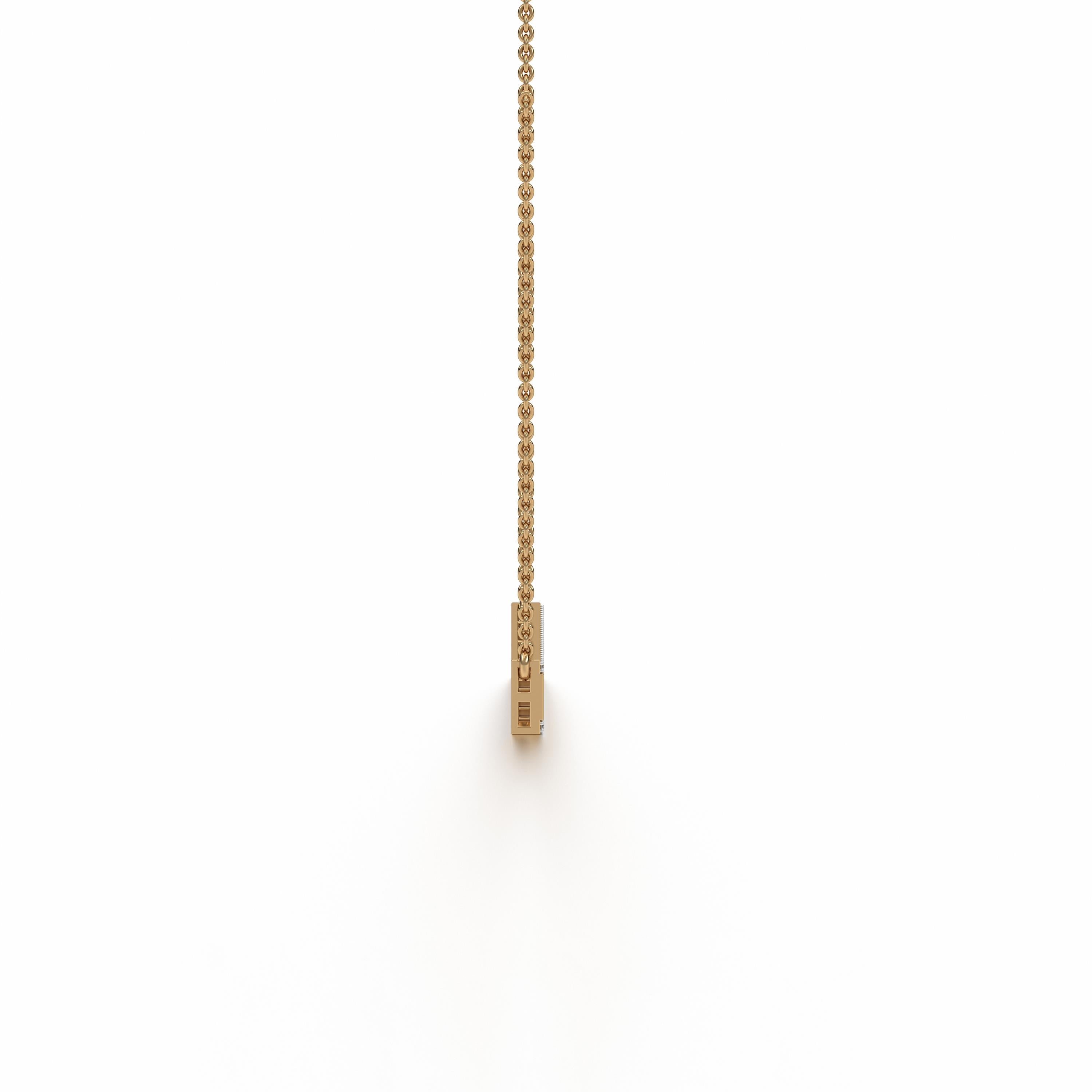 Aurm Vertical Bar - 'With Diamond Lining' - Pendant Large