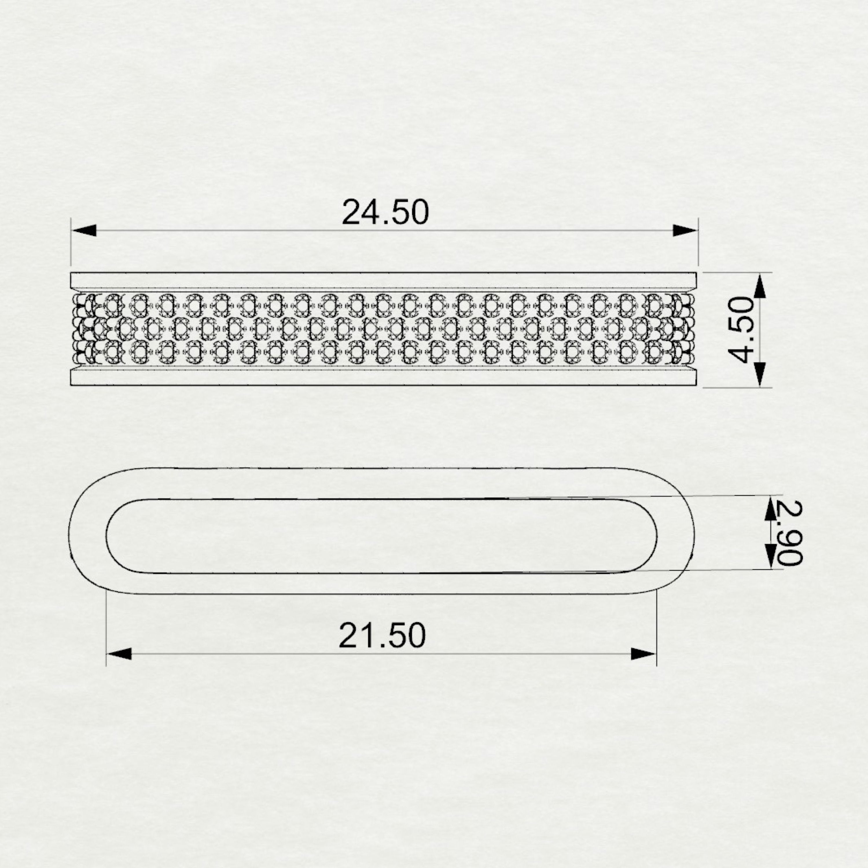 Noor watch band with three line diamond